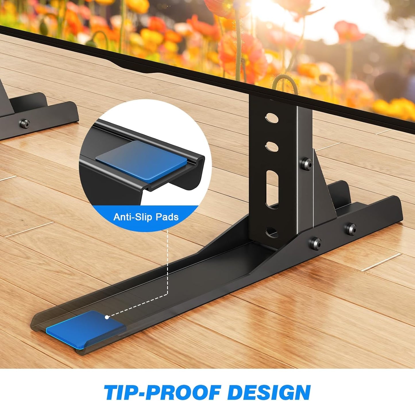 Rfiver 20-70 inch 110 lbs, 800x600mm, Universal TV Stand for Flat Curved TVs, Height Adjustable Table Top TV Stand, TV