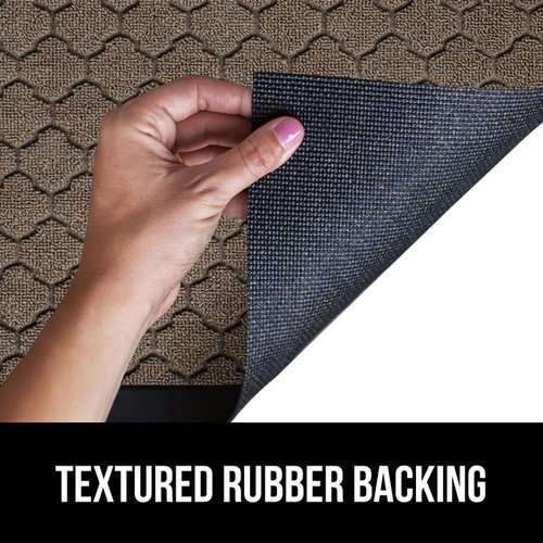 GORILLA GRIP Waterproof All-Season WeatherMAX Doormat - 34x58 Natural Rubber, Stain & Fade Resistant, Easy Clean Latte Quatrefoil