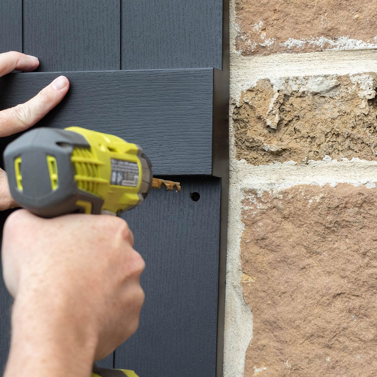 Ekena Millwork Lifetime Vinyl LL1S12X05200BL Standard Cathedral Top Center Mullion, Open Louver Vinyl Shutters, w/Installation Shutter-Lok's & Matching Screws (Per Pair), 12"W x 52"H, Black