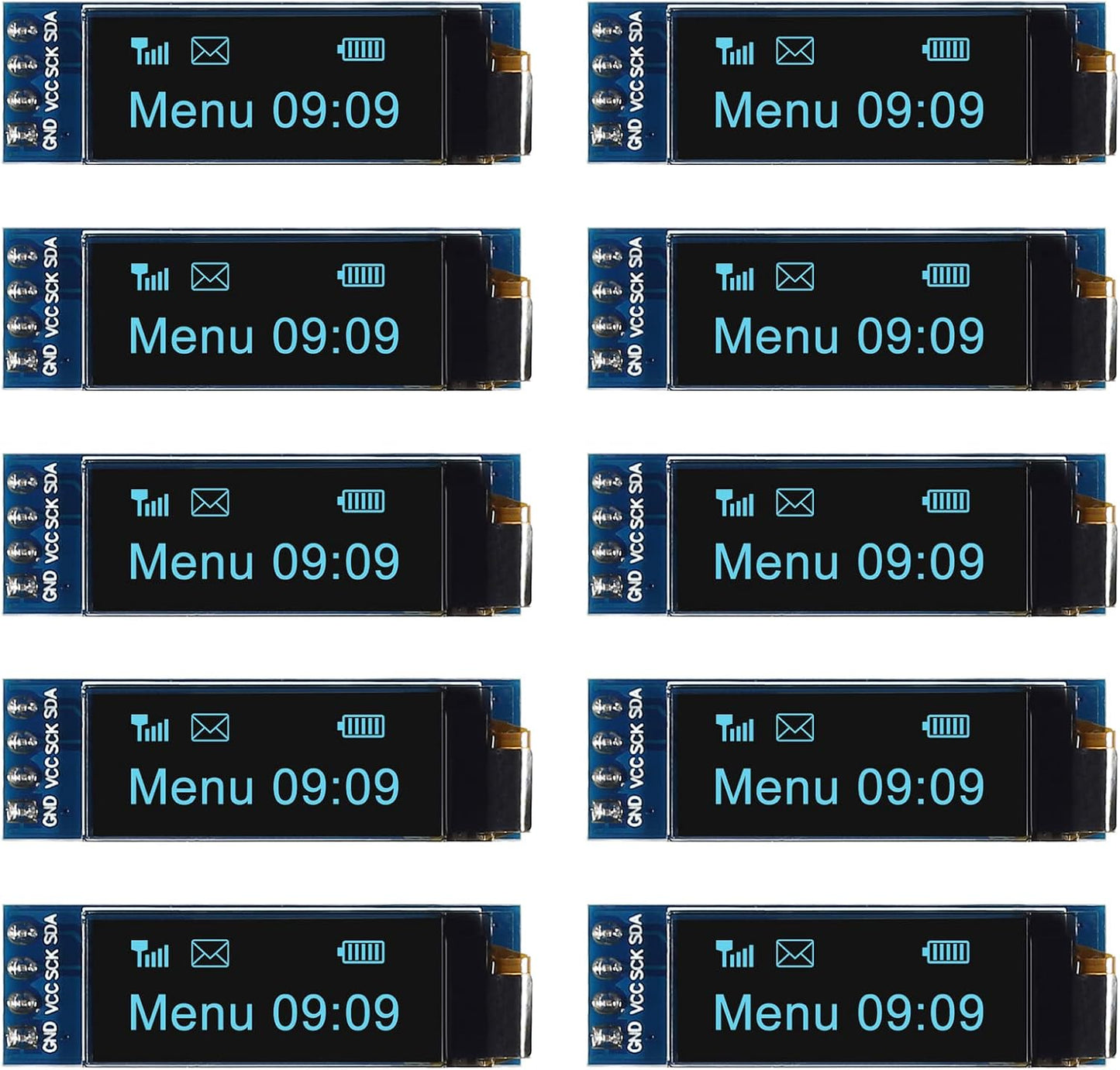 DWEII 10 I2C 0.91 Inch I2C I2C 3.3V~5V 4PINS ESP32 ESP8266 STM32 Pieces Display Module OLED Display Module OLED Screen