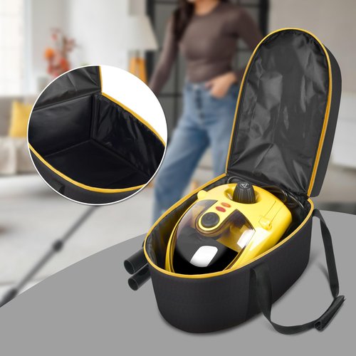 Bag for Wagner Spraytech 0282014 915e Portable Steam Cleaner, Foldable Handheld Steamer Storage Case Container for 18 Accessories Cleaning Brushes, Wallpaper Steam Plate with Pockets-Bag Only(YELLOW)