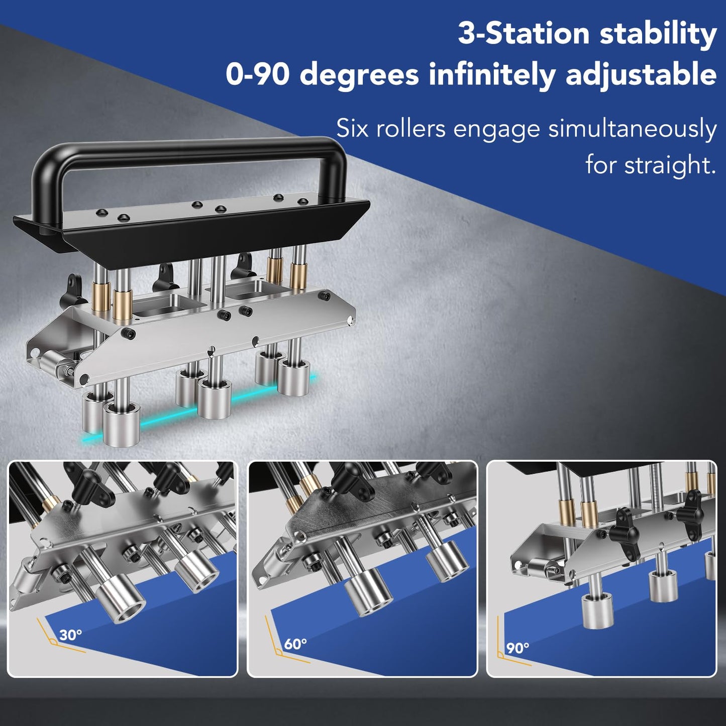3-Station Roller for Bending Metal Roofing Materials at 0-90° Angle, Large Radius Sheet Metal Bead Roller Bender for Making 1/2-5in (13‑130mm) Bending