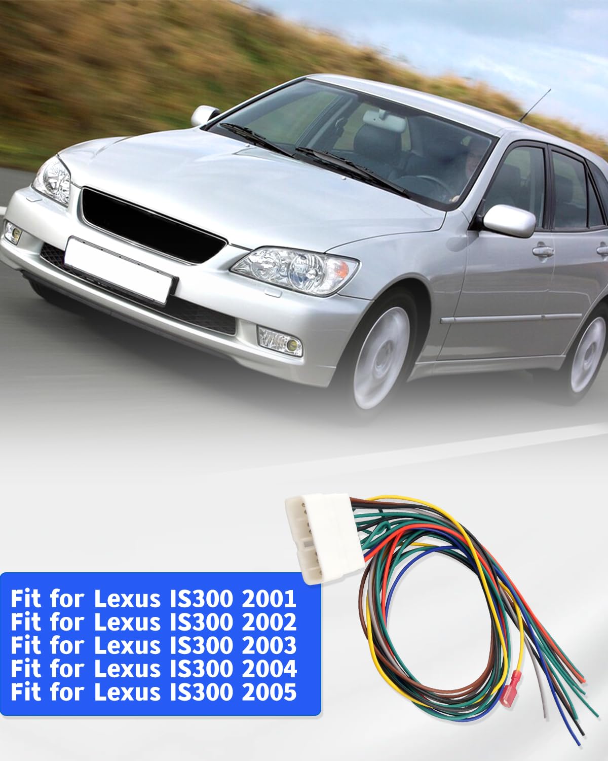 Wujexuhe IS300 2001 2002 2003 2004 2005 Wiring Harness Amp Bypass Stereo Adapter Fit for Lexus