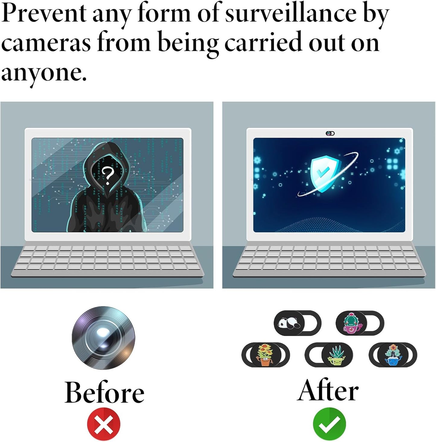 Fyntave 7 Pcs Laptop Camera Cover Slide, Webcam Cover Slide, Ultra-Thin Camera Privacy Covers Web Cam Privacy Blocker