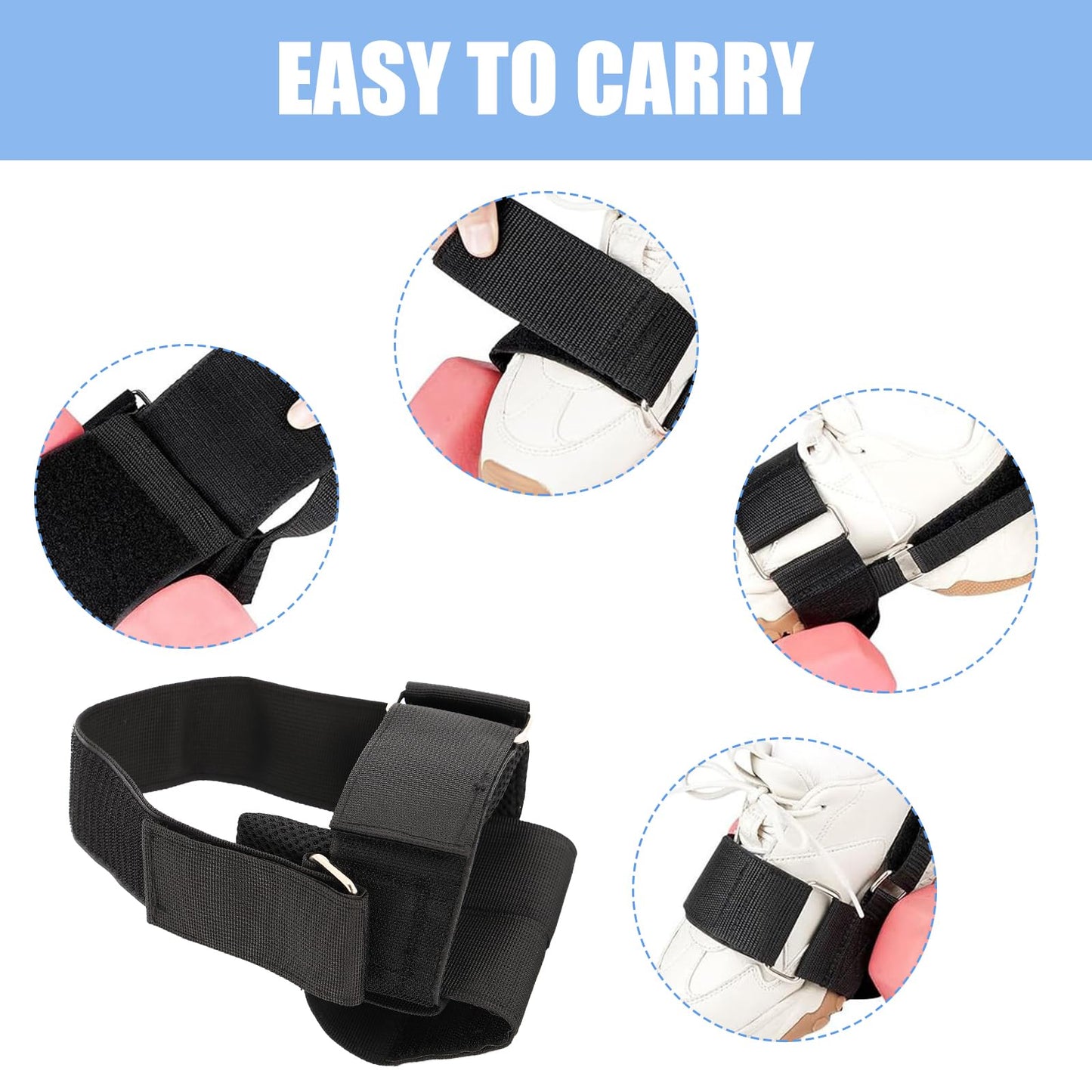 Xorim 2PCS Dumbbell Foot Attachment, Adjustable Tibialis Trainer, Black Ankle Straps for Weight Lifting, for Home Gym Equipment Including Hip Flexors, Shin Splints, Hamstring Curls, Leg Extensions