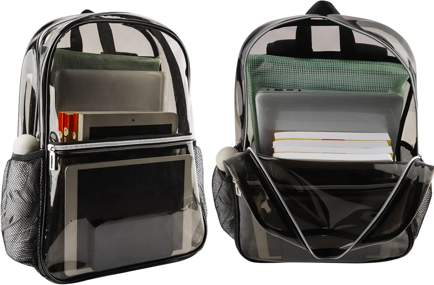 Backpack Backpack Clear Heavy Duty TPU Transparent for Sports,Work,Security Travel.(Black)