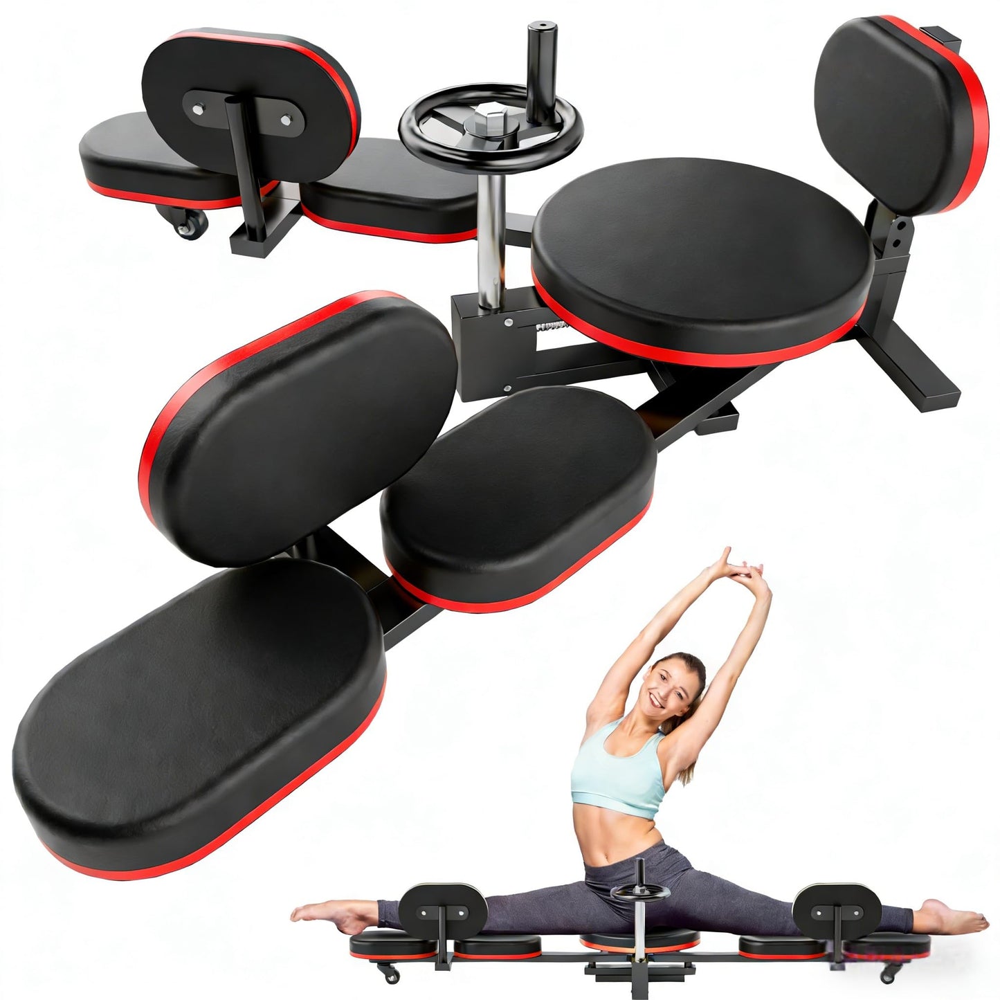 TDH Leg Stretcher, 220LBS Stretcher Machine,200° Adjustable Split Machine, Flexibility Stretching Equipment to Relieving Leg Muscl,Exercise for Everyone (Red)