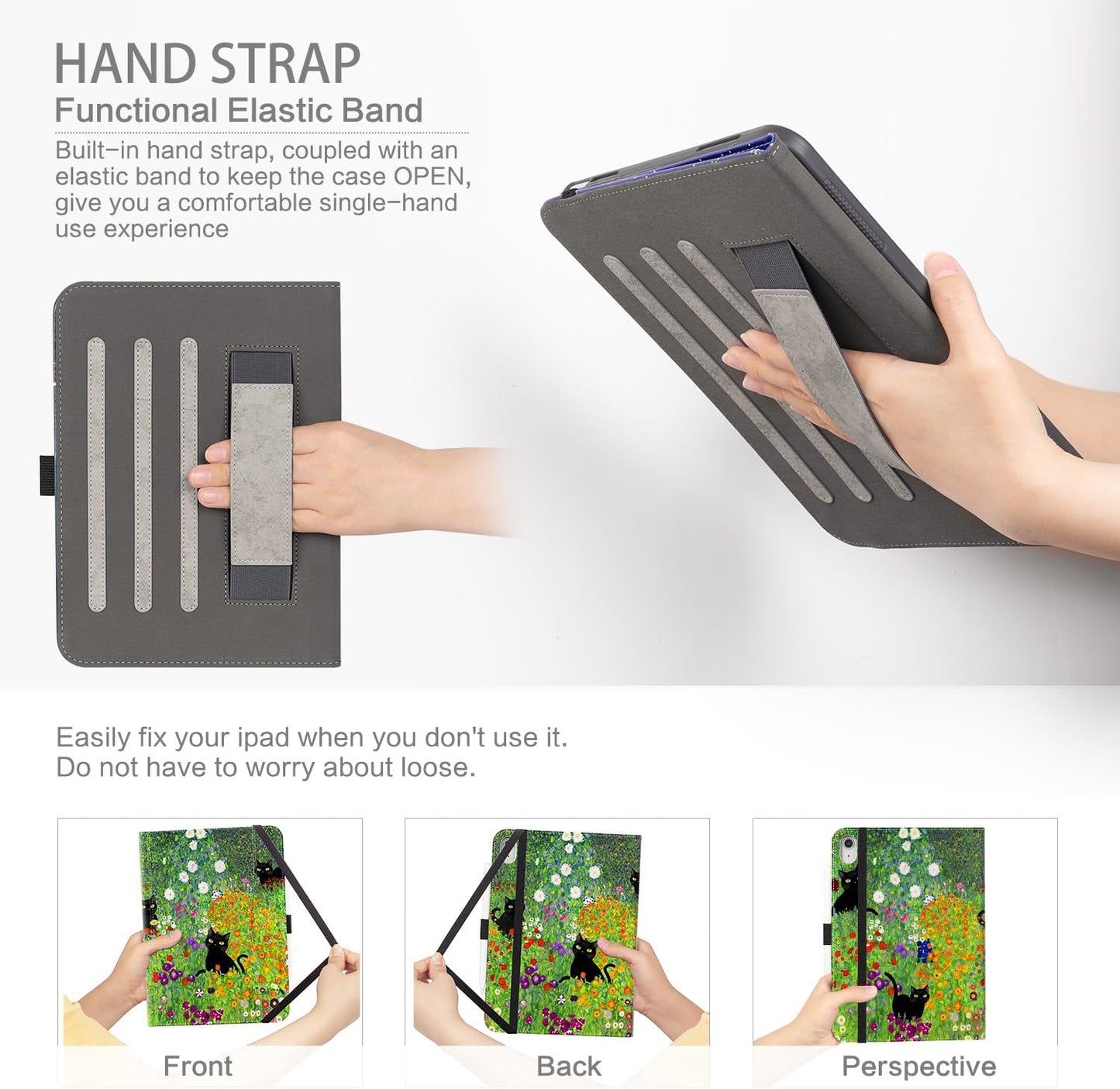 CutebriCase (A16) 11th 2025, 10th Case for iPad Generation iPad Generation Case with Pencil Holder Multi-Angle View