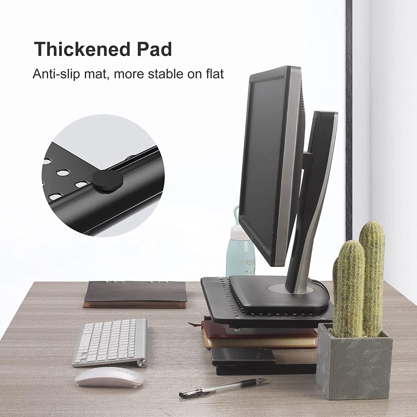 4 Inches (MST004) suptek Monitor Stand Riser for Computer,Laptop,Printer, Notebook and All Flat Screen Display