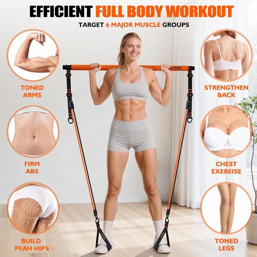 KUTIZE Pilates Bar Kit - Multifunctional Resistance Bands for Full-Body Workouts | Home Gym Equipment