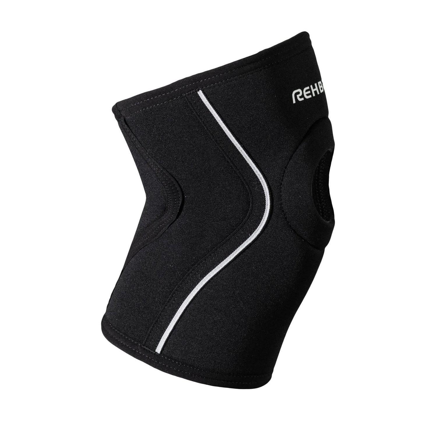 Rehband Open Patella Knee Brace 5mm Neoprene, Supportive Knee Sleeve with Patella Support, Knee Protection for Strength Training, Jogging & Fitness, Colour:Black, Size:Large