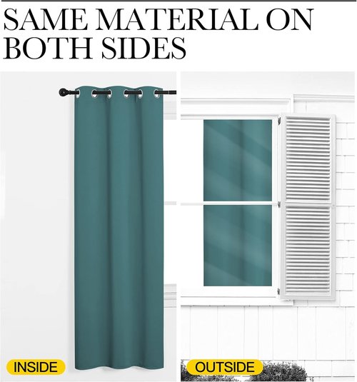 NICETOWN Blackout Curtains - Thermal Insulated Triple Weave Draperies, Sea Teal, Set of 2, 55 x 78 Inch