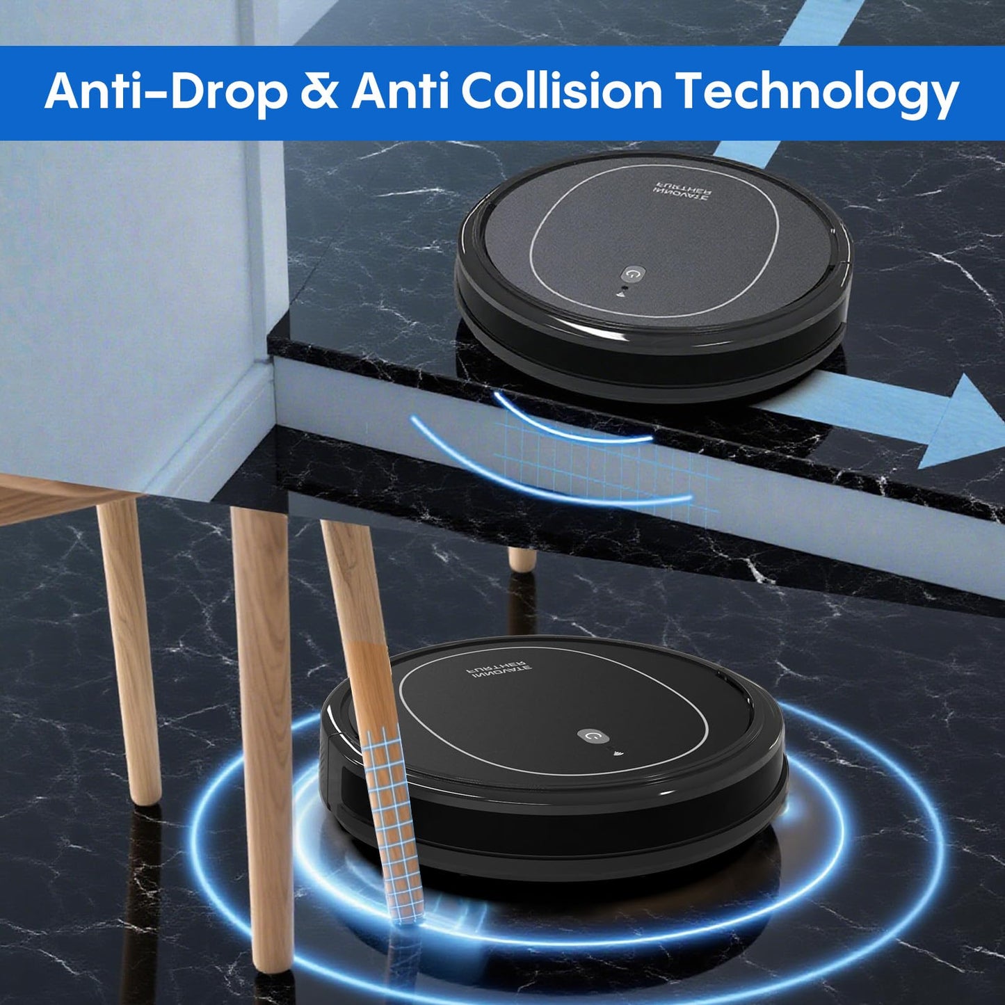 Robot Vacuum and Mop Combo, 3 in 1 Robotic Vacuums Cleaner with 4000Pa Suction, WiFi/App/Alexa, Central Brush & Scheduled & Self-Charging, Slim Vacuum Robot Cleaner for Pet Hair, Hard Floor, Carpet