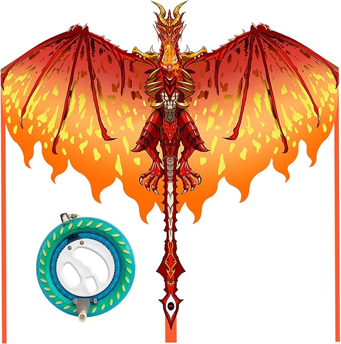 Mint's Colorful Life Dragon Kite for Kids & Adults, Easy to Fly Best Beach Kites for Beginners, 300ft Kite String Included