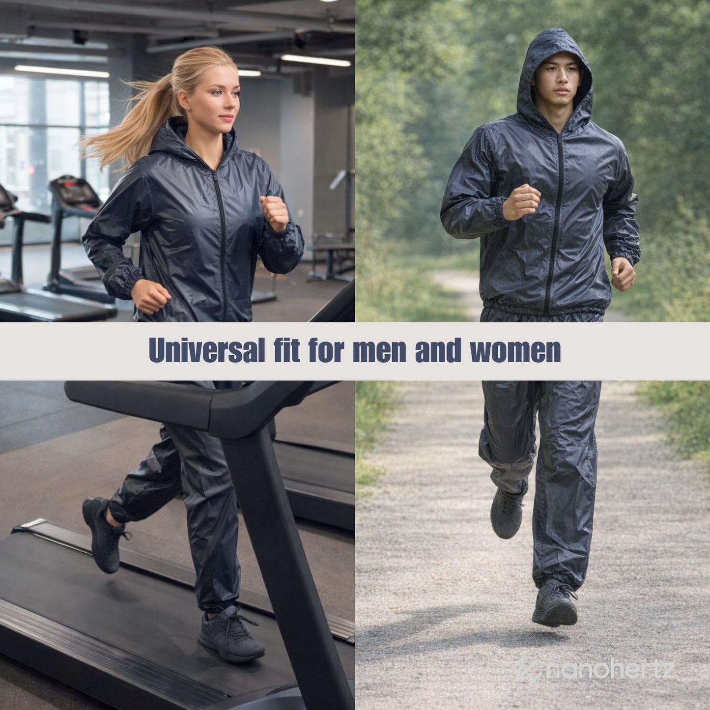 Sauna Sweat Suit Jacket Pants Hoodie Shirt Top Shapewear Trainer Workout Body Shaper Sweatsuit Boxing Workout Exercise MMA Weight Loss EVA Men Women