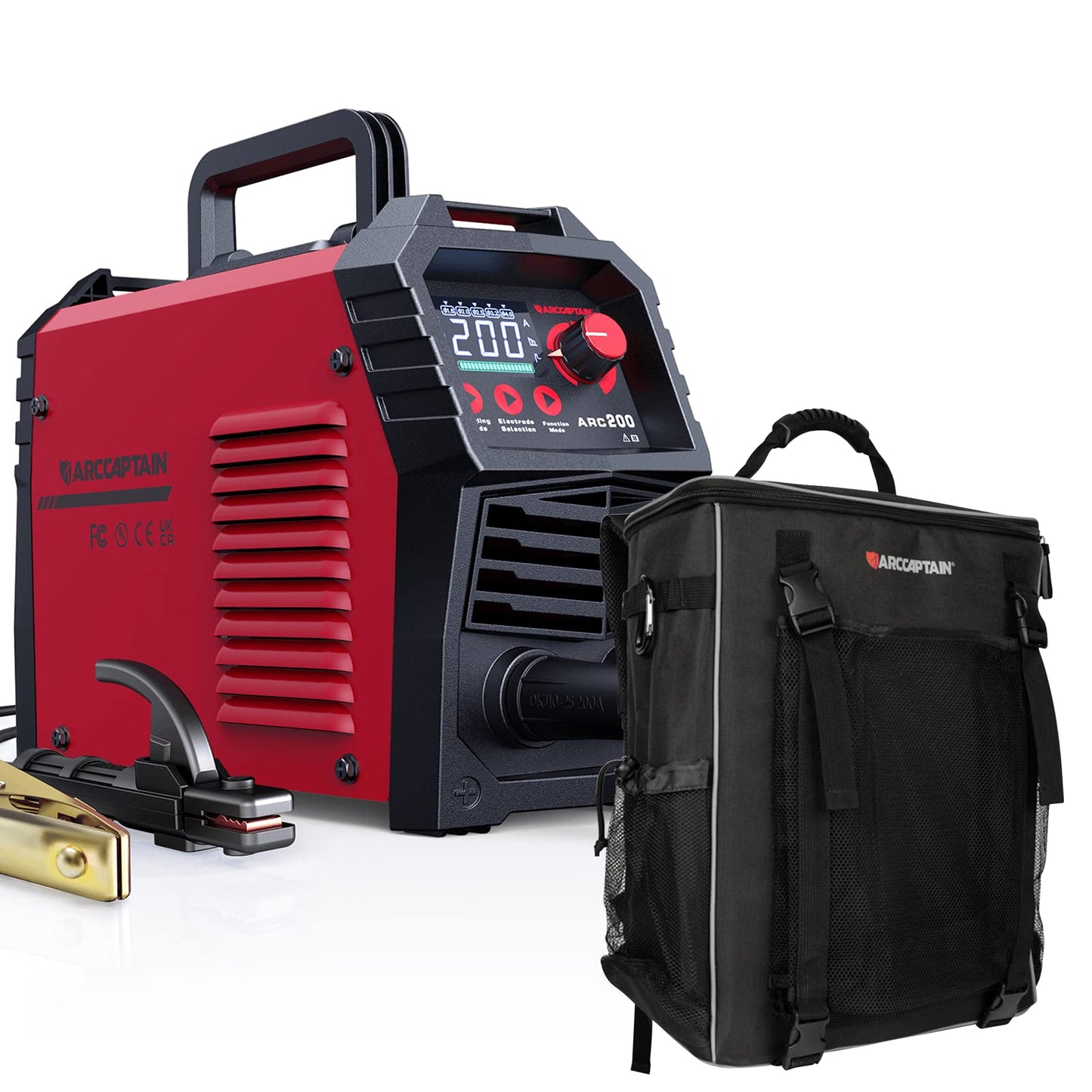 ARCCAPTAIN Stick Welder 200A & Welding Helmet Backpack