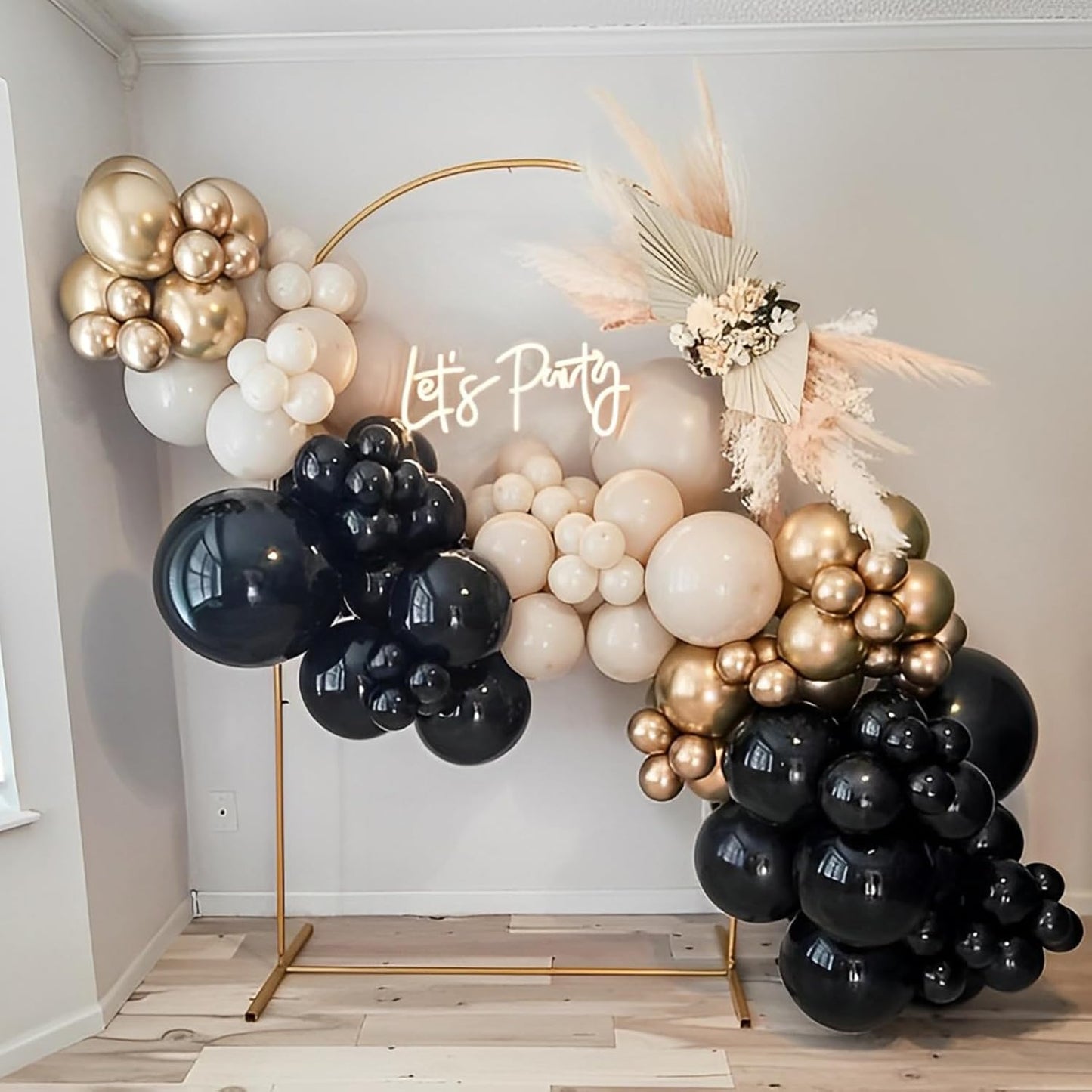 Voircoloria Black Balloon Garland Arch Kit - 90 Pack in 18/12/10/5 Inch Sizes for Graduation, Weddings, and Parties