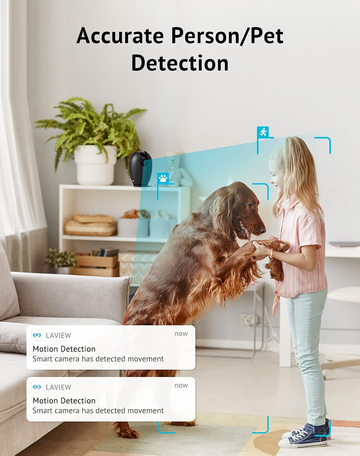 LaView 1080P 360 Camera,2-Ways Indoor Security Camera, Home Security Camera with Sound & Motion Detection, Baby Monitor