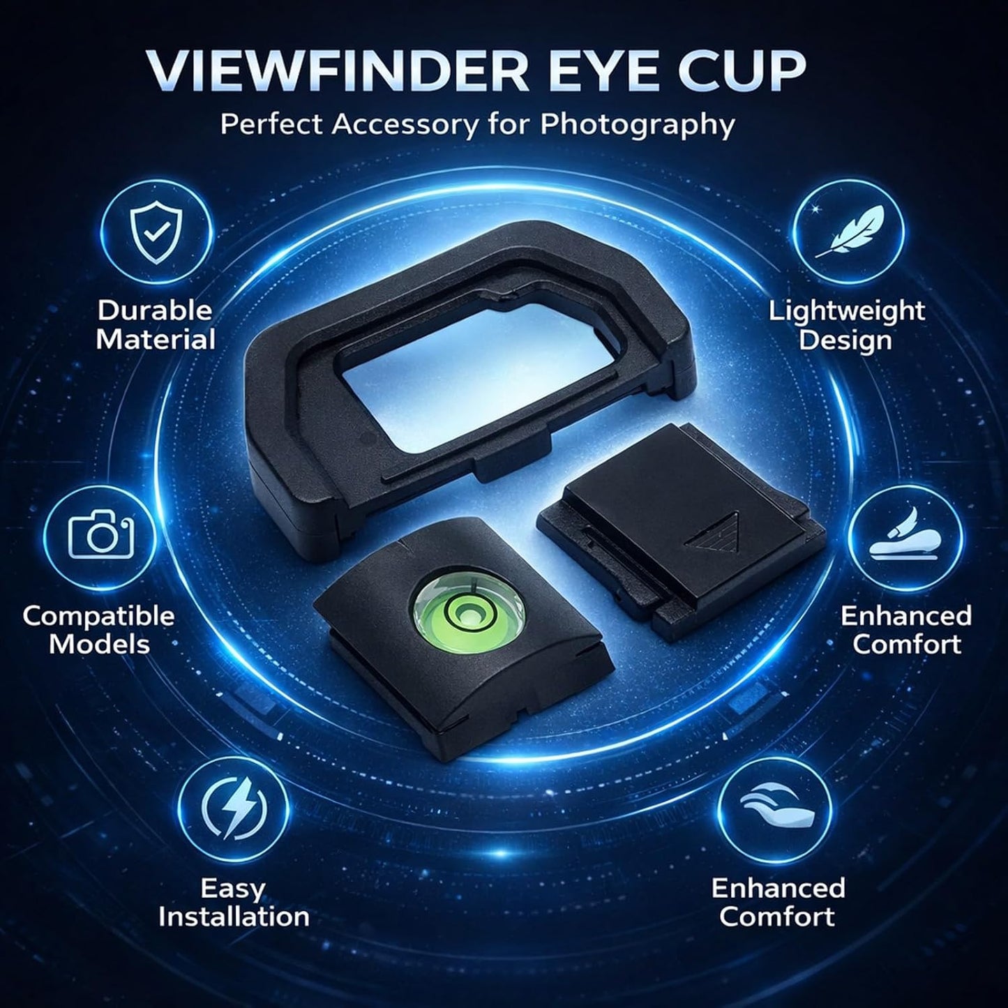 Set EM5 EM10 Viewfinder Eye Cup Cold Shoe Cover Horizon Level for II II Cameras - Protective Eyecup, Cover, Leveling