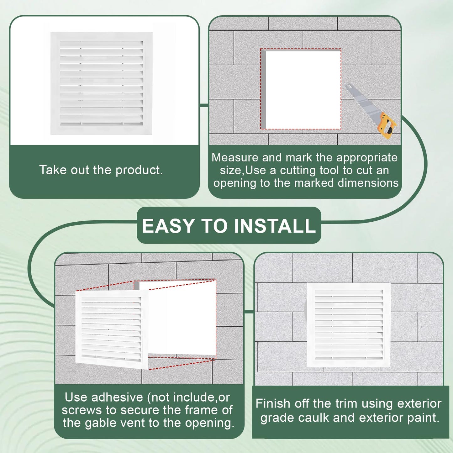 2-Pack 20"x20" Gable Vent - Premium Aluminum，Filter Screen for Removable, Ideal for Gables, Sheds, and Attics - Vent Opening 18"x18" - Boost Ventilation and Guard Against Moisture