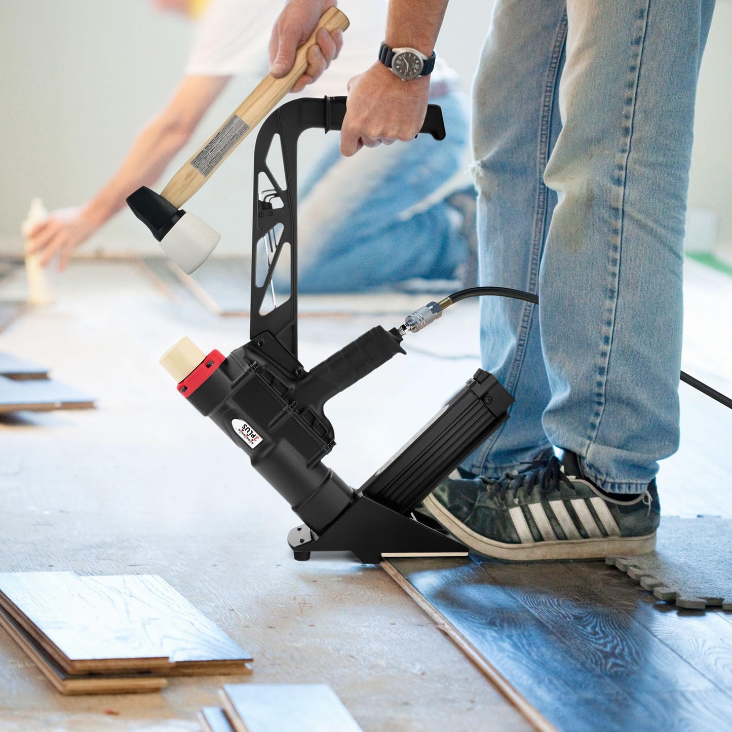 3PLUS HFSNSP 2-in-1 Pneumatic Flooring Nailer/Stapler