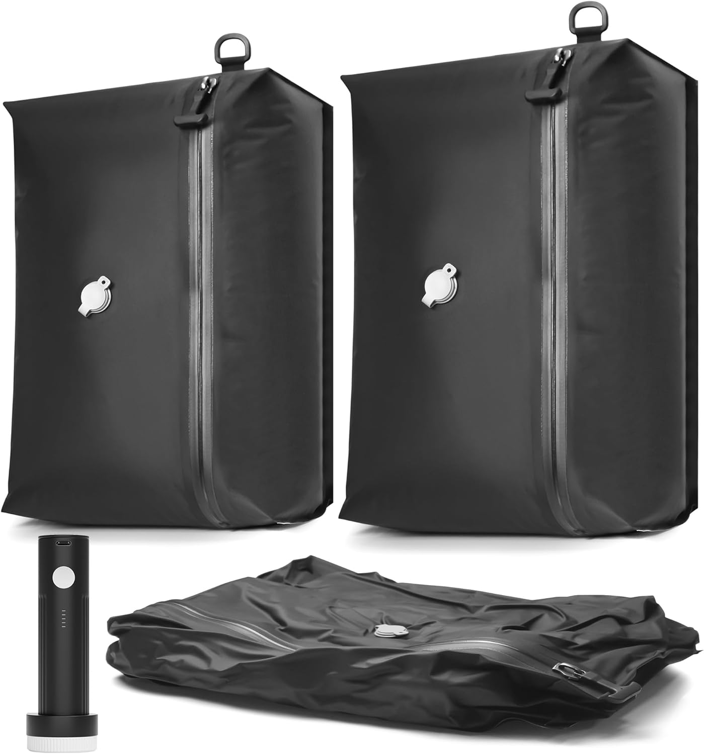 SUOCO Travel Vacuum Pack Kit - Wireless Electric Pump & Compression Bags for Luggage | 2 Small Cubes