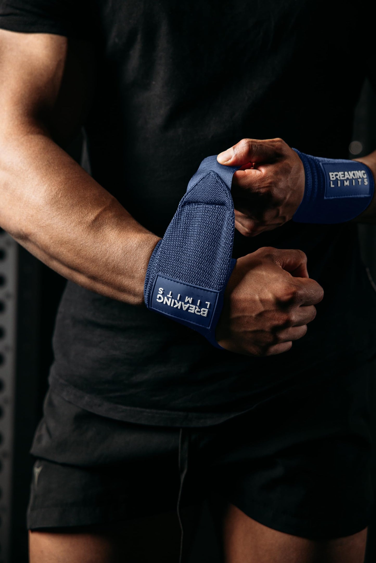 Breaking Limits Gym Straps Weight Lifting Wrist Wraps Bundle – Workout Lifting Straps for Deadlift – Wrist Straps for Weightlifting Men & Women - Muñequeras Para Gym (Navy Blue)