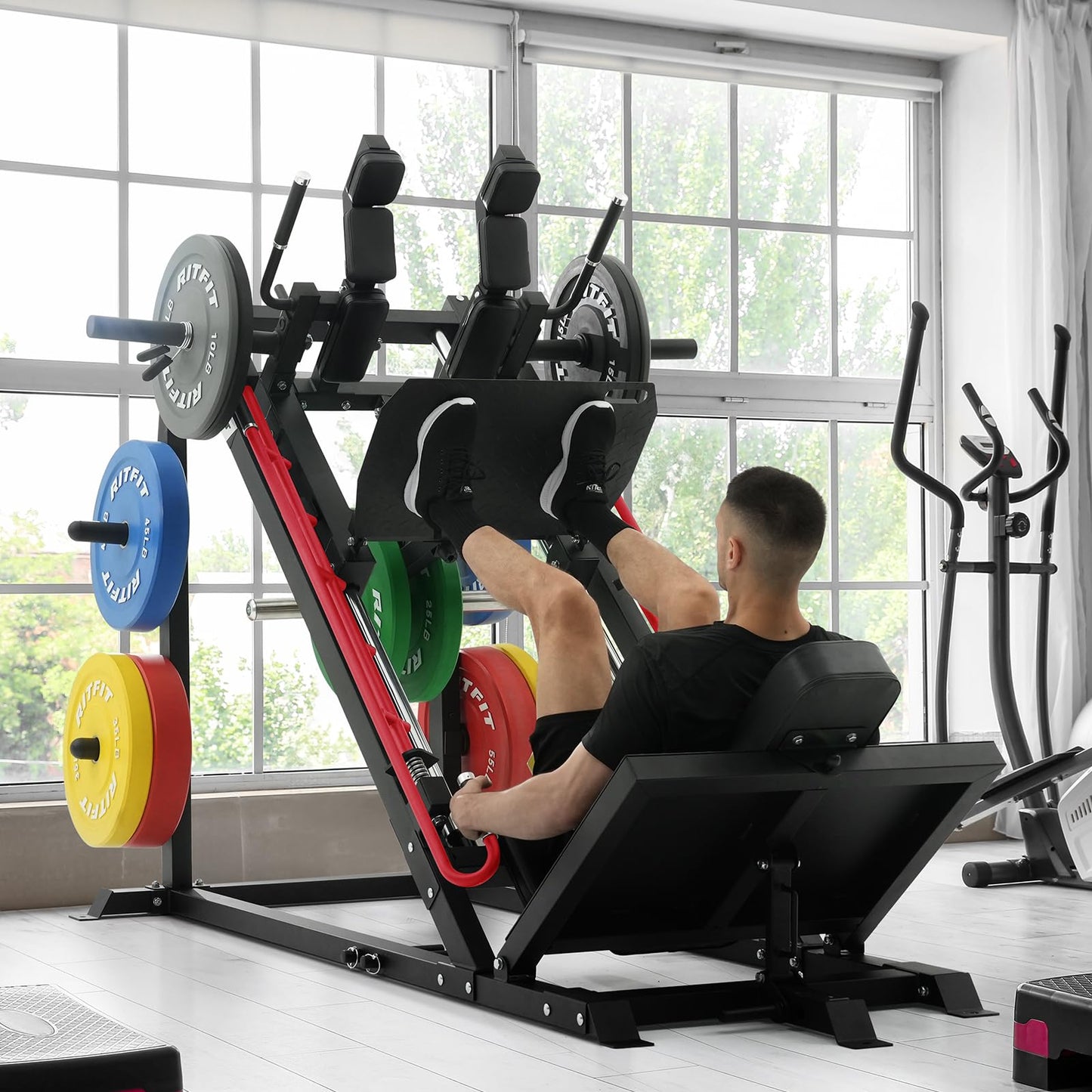RitFit Gazelle Pro 3 in 1 Leg Press and Hack Squat Machine - High-Tensile Steel Leg Press Machine, 2000lbs Capacity, Adjustable Angles with Weight Storage