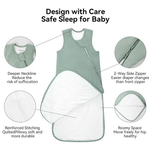 BubblePanda Bamboo Sleep Sack - Soft 2-Way Zipper Toddler Blanket for Infants 0-6 Months