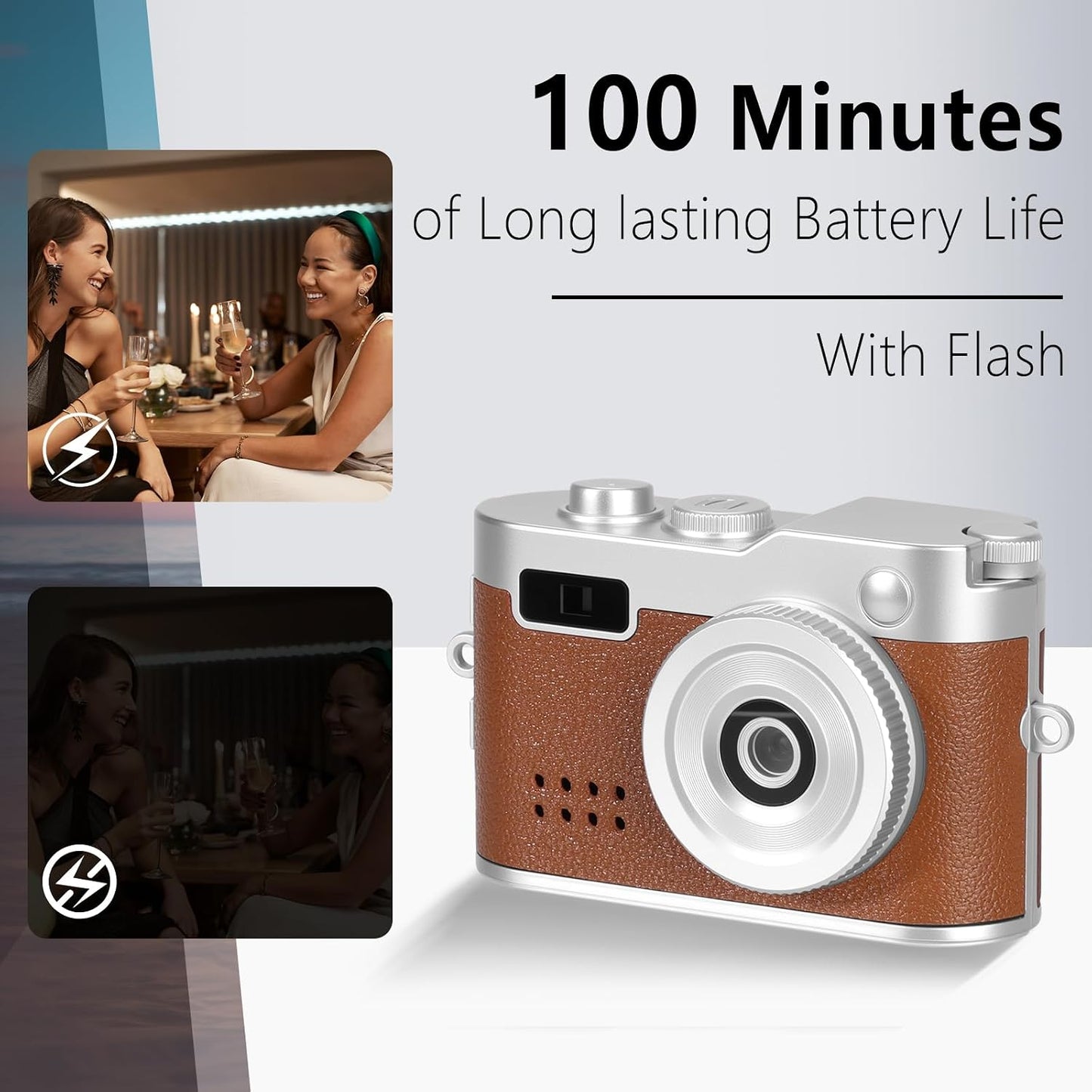 Mhaohuofu 1080p 32GB 6 0.96" 100 Mini Keychain Camera, FHD Mini Digital Camera with SD Card, Flash, Creative Filters