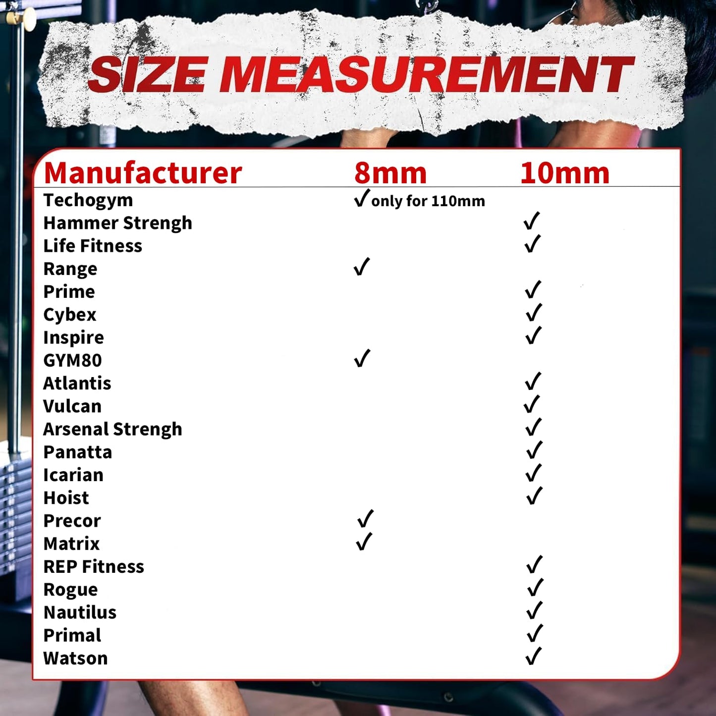 AHTAPFON Weight Stack Pin with 1 x Spring Collar,Weight Extender Pin,Fits Add 2" Weight Plates for Cable Machine,Fitness Equipment for Home Gym (8×110mm-150mm-Rod)