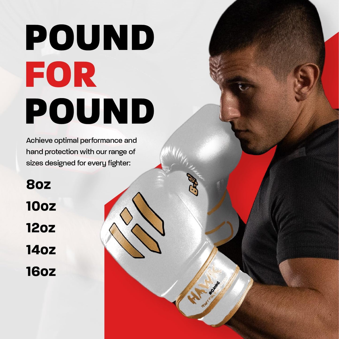 Hawk Sports Boxing Gloves for Men and Women, Comfy Boxing Training Gloves with Foam Padding for Throwing Power Punches with Confidence, Heavy Bag Boxing Gloves for Training and Sparring White / 10 OZ