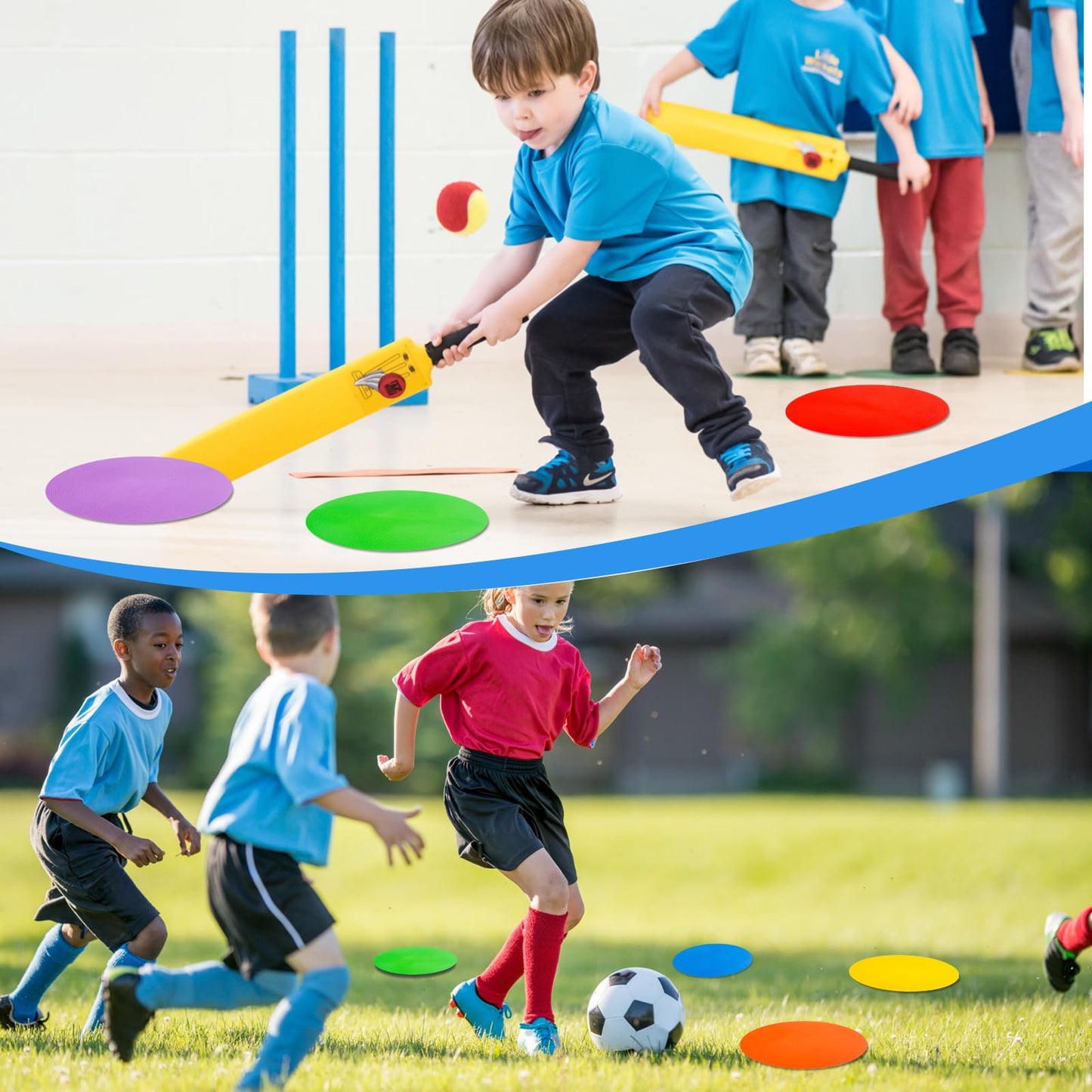WildTracks 9 inch Spot Markers Flat Field Cones, Non Slip Rubber Agility Markers Flat Field Cones for Soccer Basketball Sports Speed Agility Training (24 pcs)