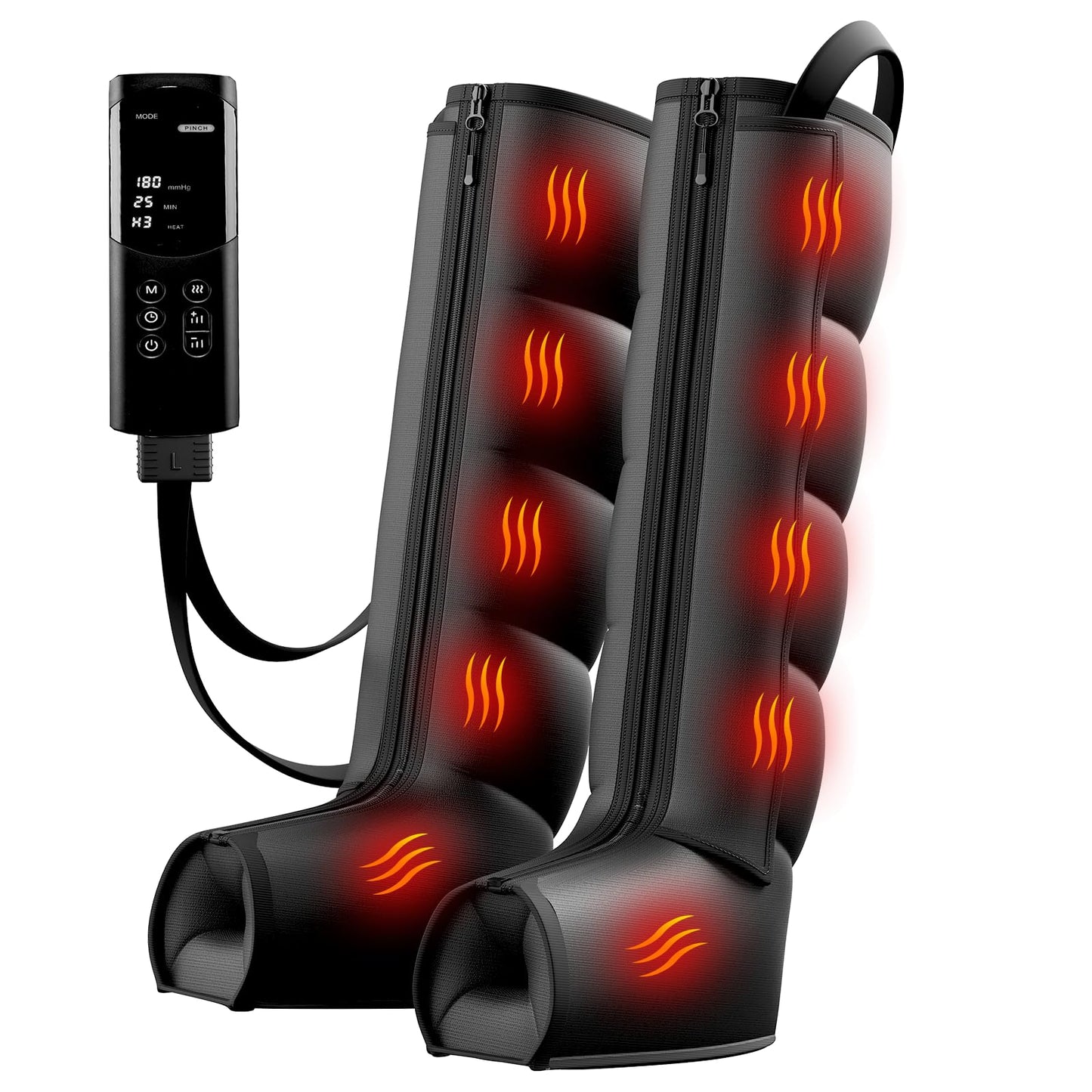 Ceyodo Air Leg Compression Massager Pro with Heat for Circulation and Pain Relief, Leg Recovery Compression System for Fast Recovery of Foot, Calf and Thigh, Relieve Edema, Reduce Muscle Fatigue
