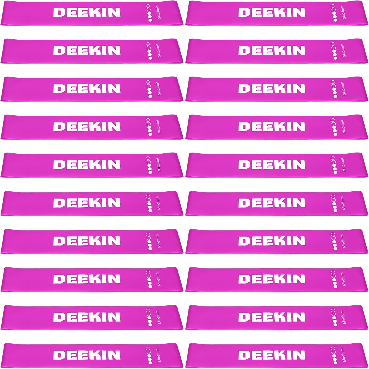 Deekin 20 Pcs Resistance Bands Resistance Loop Exercise Bands Exercise Equipment Elastic Drag Ring for Women and Men Home Fitness, Gym, Yoga(35-40 Lbs,Rose Pink)