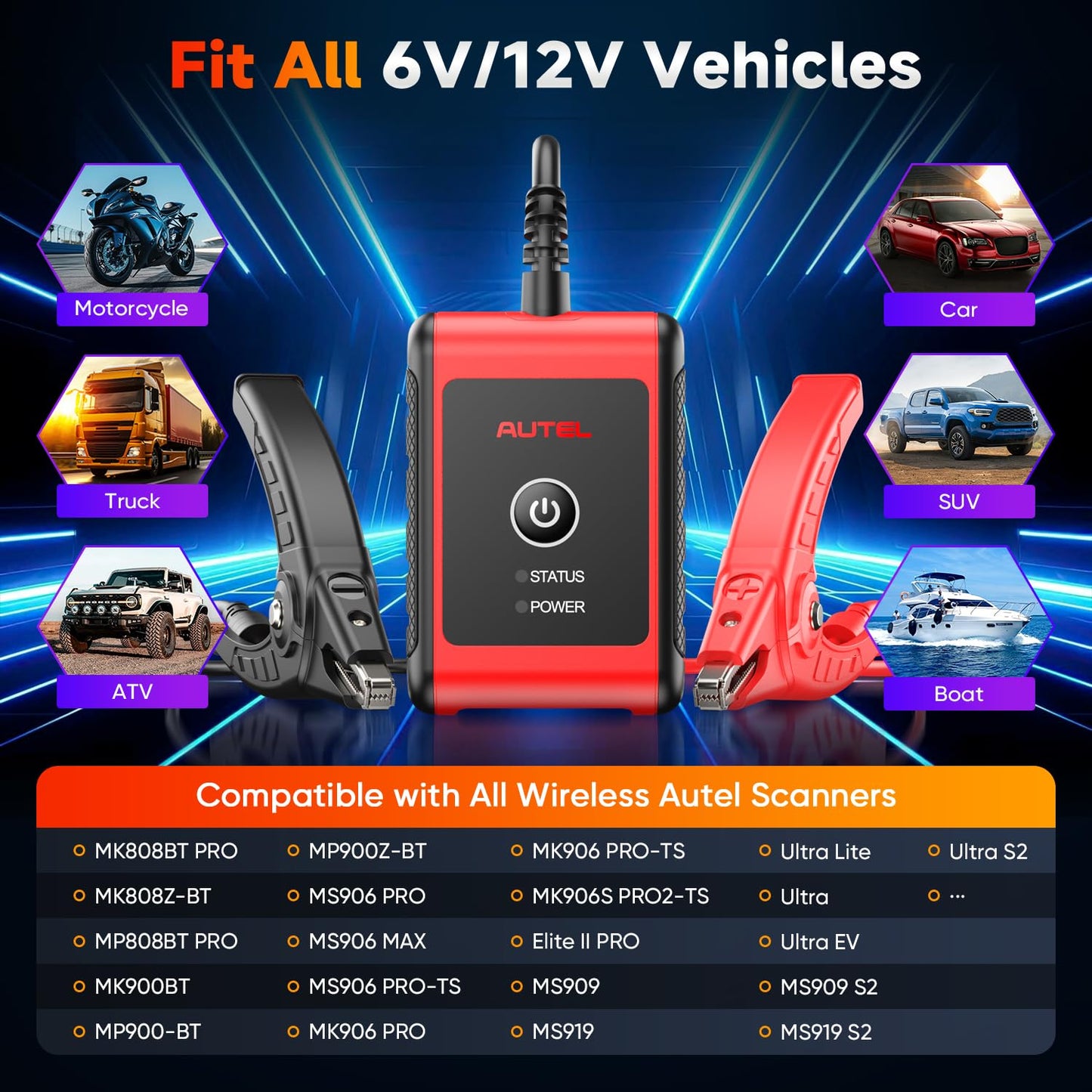 2026 Autel MaxiBAS BT506 Car Battery Tester, 6V 12V 100-2000 CCA Car Battery Analyzer, 12V 24V Auto Cranking/Charging System Test, Adaptive Conductance, High-Precision Battery Load Test for All Cars