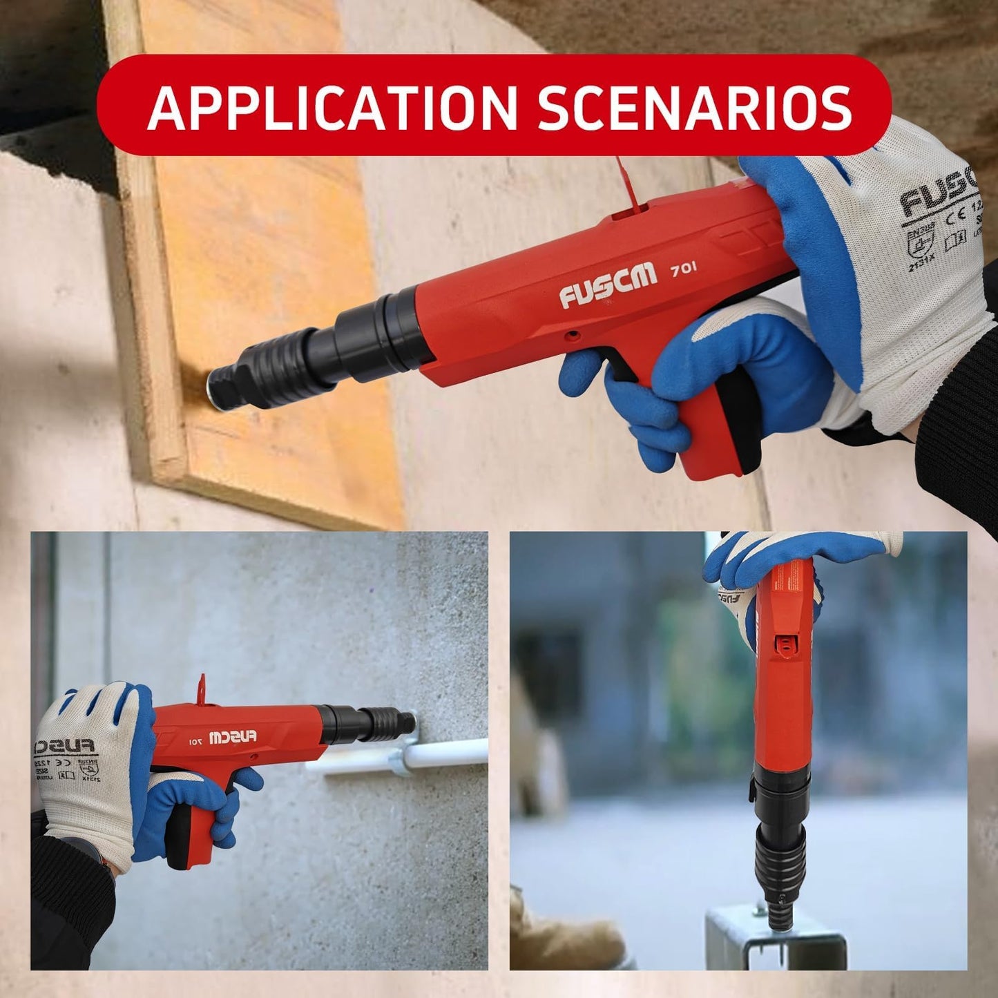 FVSCM Low Velocity Powder Actuated Tool FV-701, Semi-Automatic .27 cal with built in power indicator and Silencer