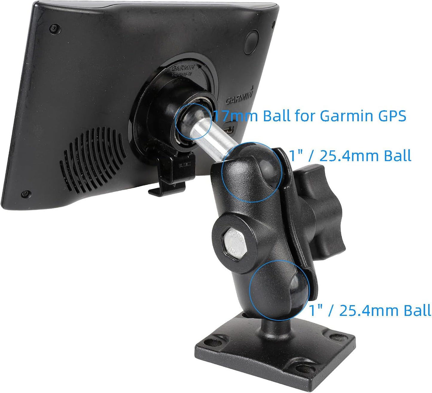 FPN 2577LT 42LM 44 52LM 54 55LMT 56 2457 249 Aluminum Heavy-Duty GPS Mount with AMPS Square Plate Base for Garmin