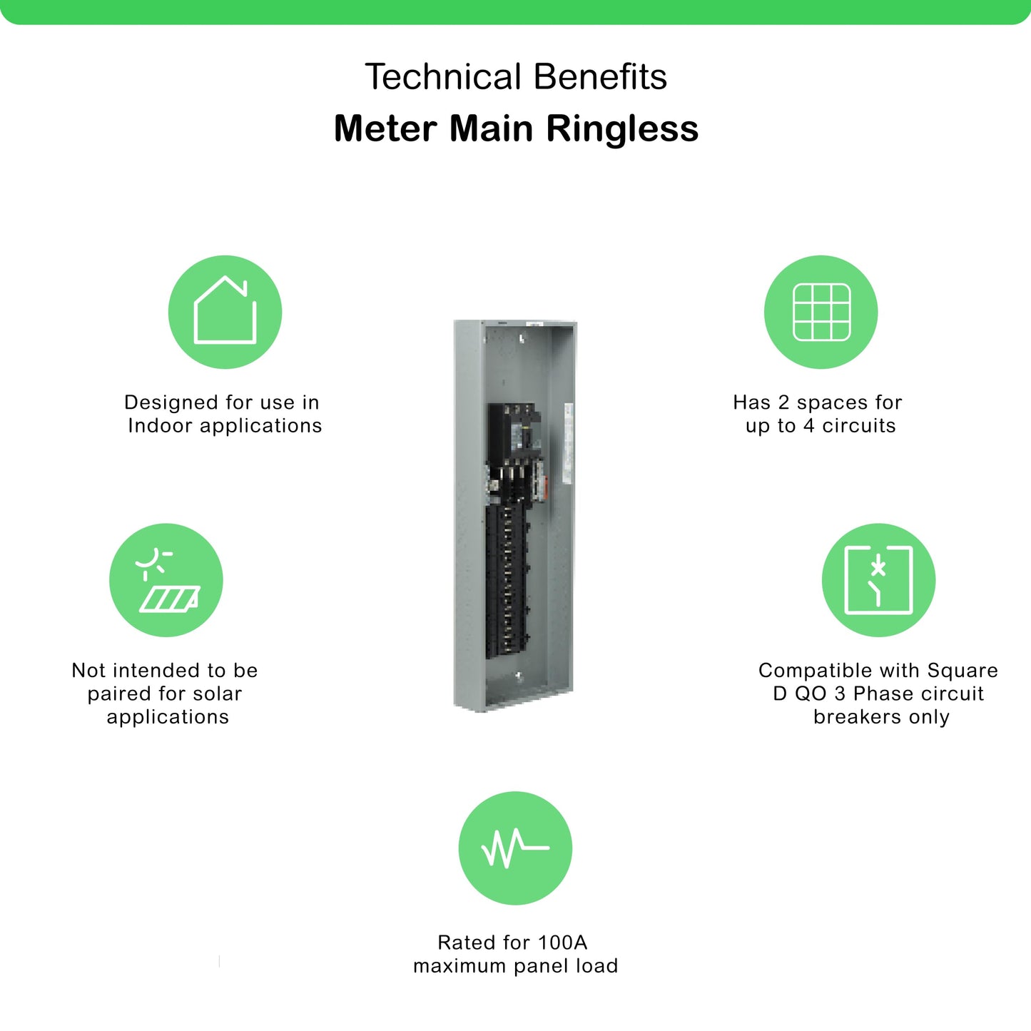 Square D - QO342MQ200 QO 200 Amp 42-Space 42-Circuit 3-Phase Main Breaker Load Center,