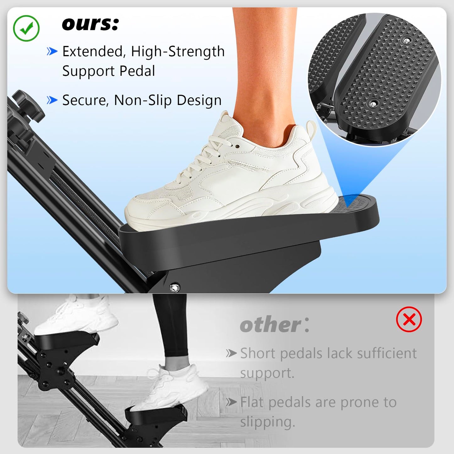 HOMGIM Stair Stepper Machine for Home Gym, Folding Cardio Vertical Climber Step Machine with LCD Monitor & Handlebars, Low-Impact Full Body Climbing Workout Equipment, 330 LBS Capacity