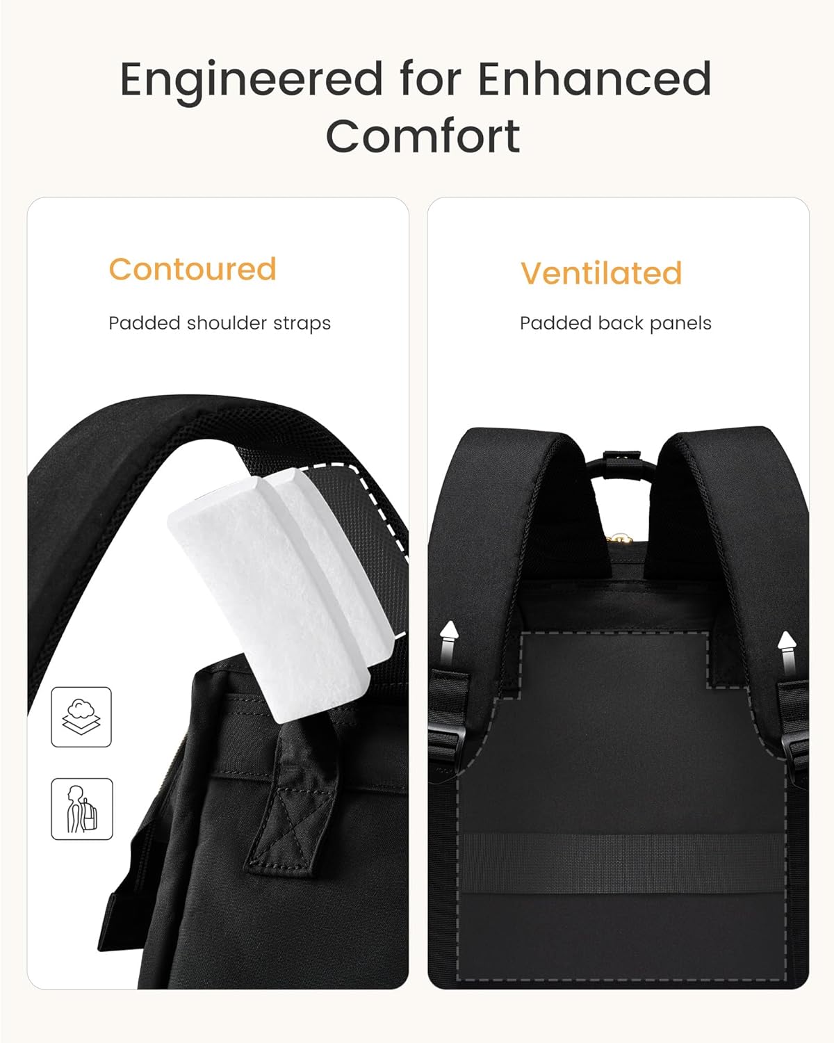 Backpack Pocket,17 inch Backpack Backpack Daypack,Black LOVEVOOK Laptop for Women with Giant Tumbler Holder Waterproof