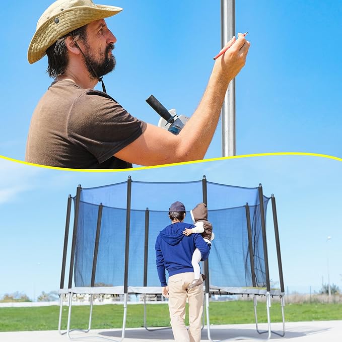 Blulu Trampolines Single Enclosure Pole Set Trampoline Replacement Parts Upper and Lower Enclosure Kit Net Poles with Foam Sleeve