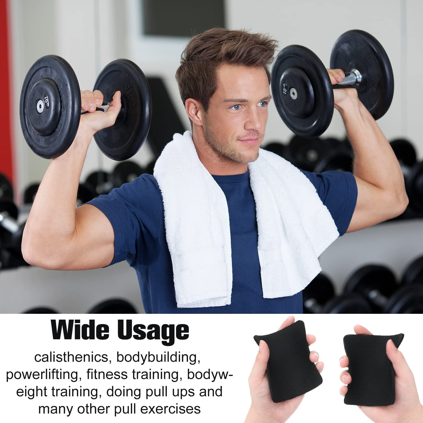 Zhanmai 10 Set Gym Grip Pads for Weight Lifting Workout Hand Pads Pull up Neoprene Comfort Weightlifting Light Gymnastics Hand Grips for Men Women No Sweaty