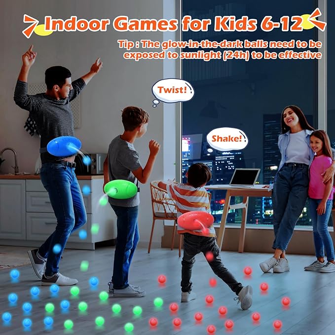 Skirfy Shaking Swing Balls Party Game,3 Pack Floor Game Party Favor Carnival Birthday Game for Kids Adult with 60 Balls, Outdoor Indoor Toys for Boys Girls, 4th of July Games Kids Toys