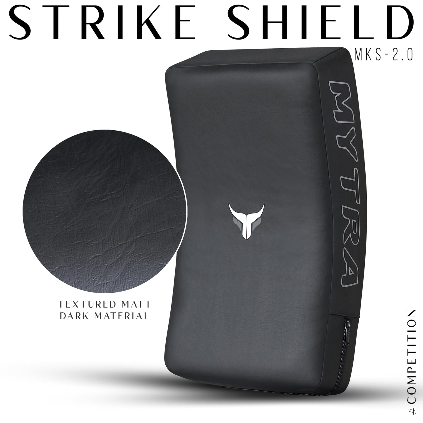 Mytra Fusion Kick Shield Curved MMA Strike Shield Muay Thai Training Strike pad Kicking Striking Shield Focus for Kickboxing Taekwondo & Martial Arts x 1 Single Unit (Black)