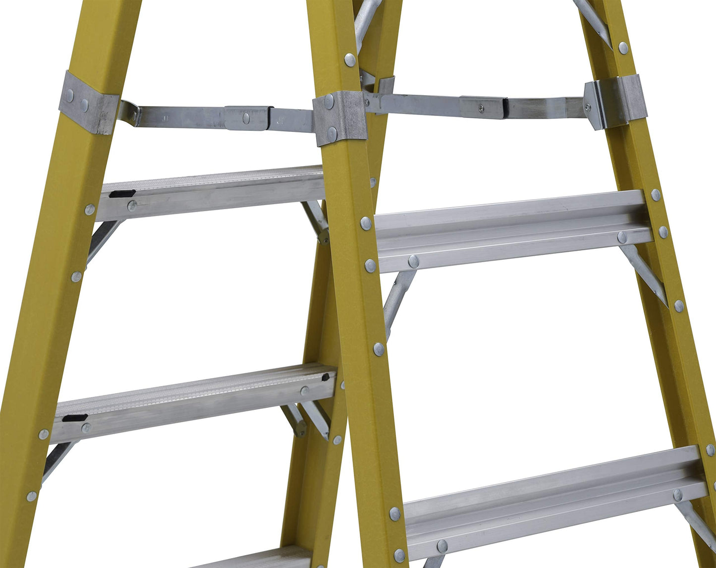 DeWalt 6-Feet Fiberglass Stepladder (500-Pound Duty Rating) and Louisville Ladder 8 ft Fiberglass Step Ladder (Orange, 375-Pound Capacity) Bundle