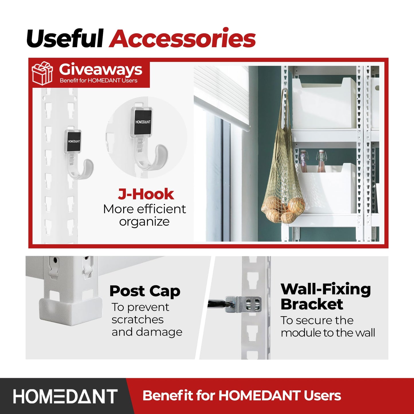 HOMEDANT 47.7" W Deep 5 Tier Heavy Duty Garage Shelving Adjustable Metal Rack Storage Shelves Standing Shelf Unit Organizers Industrial Warehouse Basement White 1Pack