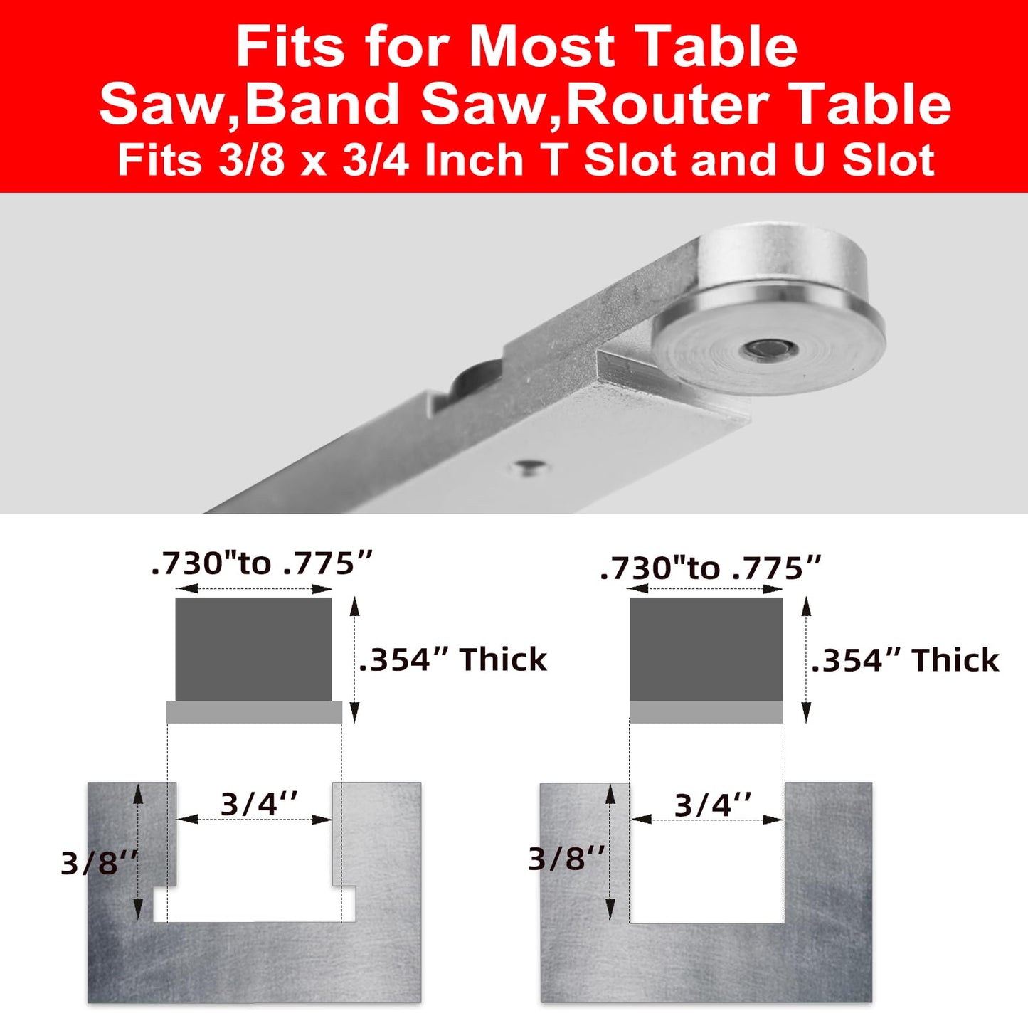 GOINGMAKE Table Saw Miter Gauge with Micro Adjustable Flip Stop and Extendable Fence and Quick Angle Stop for Table Saw Band Saw Router Table Fit 3/8 x 3/4" T Slot for Woodworking Crosscut, Miter Cut
