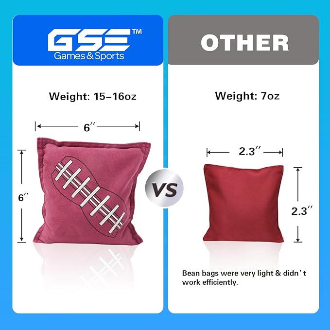 GSE Games & Sports Expert Set of 8 Premium Weather Resistant Cornhole Bags. Regulation Size and Weight Bean Bags for Cornhole Toss Games (Several Styles Available)