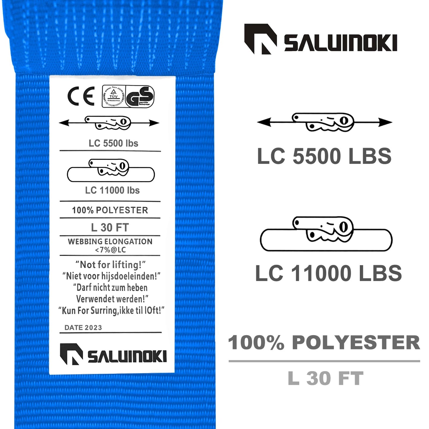 SALUINOKI 12Pack 4 inch Straps Flatbed Strap 4x30 Truck Strap for Flatbed Trailer Winch Strap Heavy Duty 4 inch Ratchet Straps Flatbed Blue